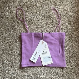 Purple tube top with straps